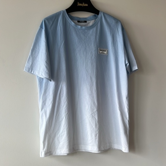 Balmain Gradient Tee Shirt Blue - Picture 4 of 8